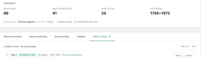 screenshot showing distinct trees