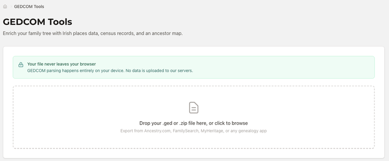 Upload a GEDCOM file