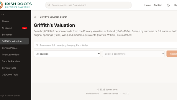 Search Griffith's Valuation by Name — Over a Million Irish Records