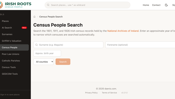 Search the 1901, 1911 and 1926 Census — Find a Person Fast